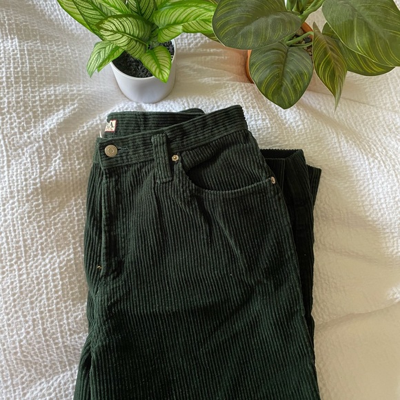 Vintage Pants - Vintage Cenza corduroy green pants size 14